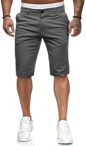 ALLABREVE Mens Chinos Flat Front Golf Short Work Dress Short Summer Beach Shorts Pants 30, Army Green