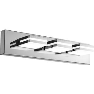 Modern LED Bathroom Light Fixtures, 22" 3-Light Chrome Vanity Light Over Mirror, 3000K/4000K/5000K Adjustable with Memory Function