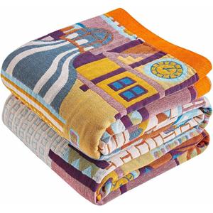 Boho Throw Blanket 100% Cotton Muslin Woven Blanket Bohemian Bed Throws Vintage Rustic Farmhouse Decor Reversible Bed Blanket Quilt for All Seasons Pink 60"x80"