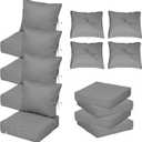 22X22 Inch Patio Cushion Covers Replacement, Water Resistant UV Resistant Polyester Outdoor Chair Patio Furniture Cushion Covers with Adjustable Straps, Hidden Zipper & Piped Edges,Light gray