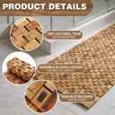 Teak Wood Bath Mat 48 x 16 Inch, Extra Long Non Slip Wooden Shower Mat for Bathroom, Teak Spa Accessory for Bathtub Area, Spa Home or Outdoor