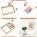 MUYE 5x7 Floating Frame Set of 2,Double Glass Rustic Photo Frame for Wall Hanging or Tabletop Standing,Also Display 4x6 or 3x5 Photo for Floating Effect,Natural