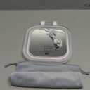 DESCHEN Rechargeable Travel Makeup Vanity Mirror with Lights and Magnification, Portable 1X/10X Magnifying Mirror with 3 Color Light, Lighted Makeup Mirror with Magnification, Folding LED Desk Mirror (White)