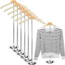 Soaoo Flexible Shoulder Stand Adjustable T Shirt Display Beige Coat Hanger Stand Portable Hanging Clothing Display Rack Garment Coat Holder for Retail Vendor, Height 16-27.9 Inch(6 Pcs)