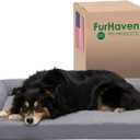 Furhaven Cooling Gel Dog Bed for Large/Medium Dogs w/ Removable Bolsters & Washable Cover, For Dogs Up to 55 lbs - Pinsonic Quilted Paw L Shaped Chaise - Titanium, Large (36.0"L x 27.0"W x 6.5"Th)