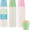LITOPAK 480 Pack 3 oz Paper Cups, Colorful Disposable Bathroom Cups, Small Mouthwash Mugs for Home, Bathroom, Picnic, Party, and Events