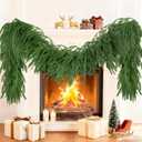 5FT Christmas Garland Artificial Norfolk Pine Garlands Real Touch Winter Green Greenery Garland Christmas Decoration Xmas Garland for Door Table Mantle Wall Indoor Outdoor Christmas Decor