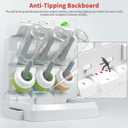 Baby Bottle Drying Rack for 6 Bottles, Vertical Cup Drying Holder, Space Saving Countertop Standing Bottle Dryer Rack for Baby Accessories & Pump Parts (Small White&Grey)