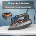 IRONDAY Steam Iron for Clothes with LCD Screen, 1700W Iron Non-Stick Ceramic Soleplate, Auto Shutoff, Self-Cleaning, Anti-Drip, Steam Burst, Spray Mist 10.14oz Water Tank Ironing Clothes for Home,Grey