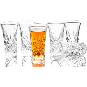 JAIEF Tequila Glasses Heavy Base Shot Glass Cordial Glasses 2 OZ (Set of 6)