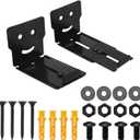 Penitue 2pcs Soundbar Wall Mount Bracket for Samsung, Bose, Vizio, LG, Sound Bar Stand Under TV Speaker Shelf Hold up to 110lbs, Depth Adjustable 3.15-4.7in Soundbar Mount Hardware Kit (Black)