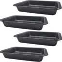 4 Pack Baking Pan, Rectangle Carbon Steel Cake Pan, 12.6 x 8.6 Inch Heavy Duty Nonstick Deep Oven Cookie Sheet Tray for Brownies, Lasagna, Sheet Cakes, Roasting Vegetables, BPA Free