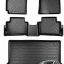 Joruoo-All Weather Car Floor Mats & Cargo Liner Set for Hyundai Kona 2023 2022 2021 2020 2019 2018 & Kona N 2022 2023 (No Electric Models) Custom Fit Accessories,Black