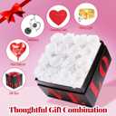 Preserved Flowers in a Box with Necklace Mothers Day Gifts for Mom Flowers for Delivery Prime That Last 3-5 Years 16 White Forever Roses Anniversary Birthday Gifts for Her Wife Women Girlfriend