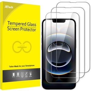 JETech Full Coverage Screen Protector for iPhone 17e (2026) / iPhone 16e, 9H Tempered Glass Film, Case-Friendly, HD Clear, 6.1-Inch Display, 3-Pack