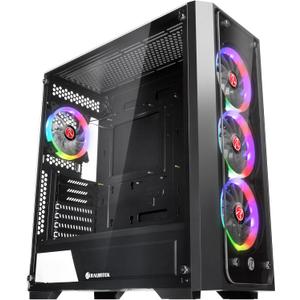 RAIJINTEK PONOS TG4, Mid-Tower PC Case, with Tempered Glass (Front & Side), EEB M/B, Comes with 4pcs 12025 ARGB Fans, Compatible with Max. 390mm VGA Card, USB3.0 and Magnetic Dust Filters
