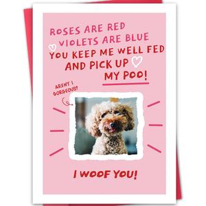 2 x Funny Dog Valentines Day Card - Roses Are Red Dog Card for Pet Owners (BT-157)