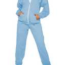 Fixmatti Women Sweatsuit 2 Piece Tracksuit Full Zipper Hoodie Sweatshirt Sweatpants Matching Sweat Sets with Pocket Light Blue M