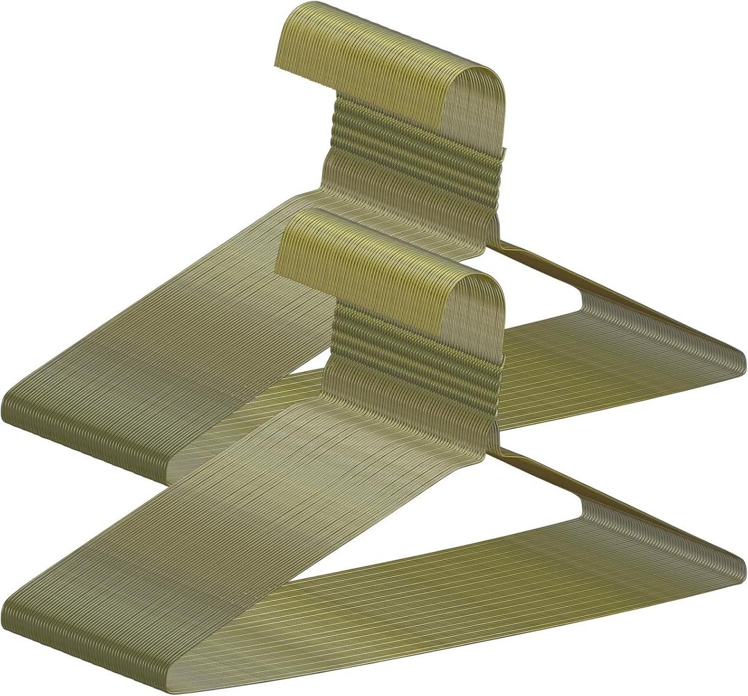 120 Pcs Wire Hangers Bulk 16" Dry Cleaner Hangers for Clothes Caped Clothing Pants(Classic,Gold)