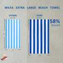 WILFA Extra Large Beach Towel - Oversized Mircofiber Beach Towel 40'' x 70'', XL Striped Lightweight Pool Towel, Big Cabana Swim Travel Towel for Adults Mens Women,Grey