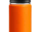 Kids Insulated Water Bottle-16 oz Stainless Steel Vacuum Wide Mouth Sports Flask with Silicone Boot-Reusable Metal Leak Proof Travel Water Bottle for Girls Boys, BPA-Free(Orange)