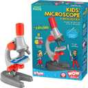 Wow in The World Kids Microscope & Biology Kit, Up to 720x Magnification, LED Illumination, Prepared & Blank Slides, Companion Audio Content, Beginner Science Gift for Ages 6+ by Thames & Kosmos