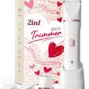 Electric Razor for Women Men - Wet Dry Shave, Waterproof Bikini Trimmer, Pubic Hair Removal Shaver with Hypoallergenic Ceramic Blades, Facial & Body Groomer, USB Recharge, Birthday Gifts - White