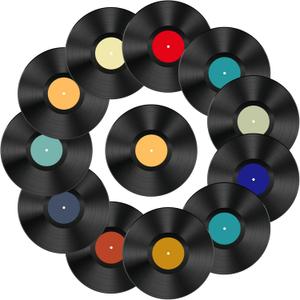 Leptetek 12 PCS Real Vinyl Records - Lot of 12" Vinyl Records for Crafts & Decoration - Wall Aesthetic Party Decor