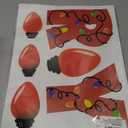 Christmas Bulb Light Window Clings - Winter Car Refrigerator Decorations Stickers for Holiday Xmas Home Kitchen Living Room - Door Window Seasons Decals Pack of 2