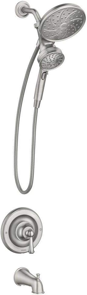 Moen 82611SRN Brecklyn Posi-Temp Tub/Shower with Magnetix Combination Rainshower and Handheld Shower