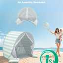 Pop Up Baby Beach Tent,UPF 50+ UV Sun Protection Portable Beach Tent for Baby Infant Toddler, Lightweight Sun Shelter with Ventilation Door Curtain,Outdoor Beach Travel Backyard, Green