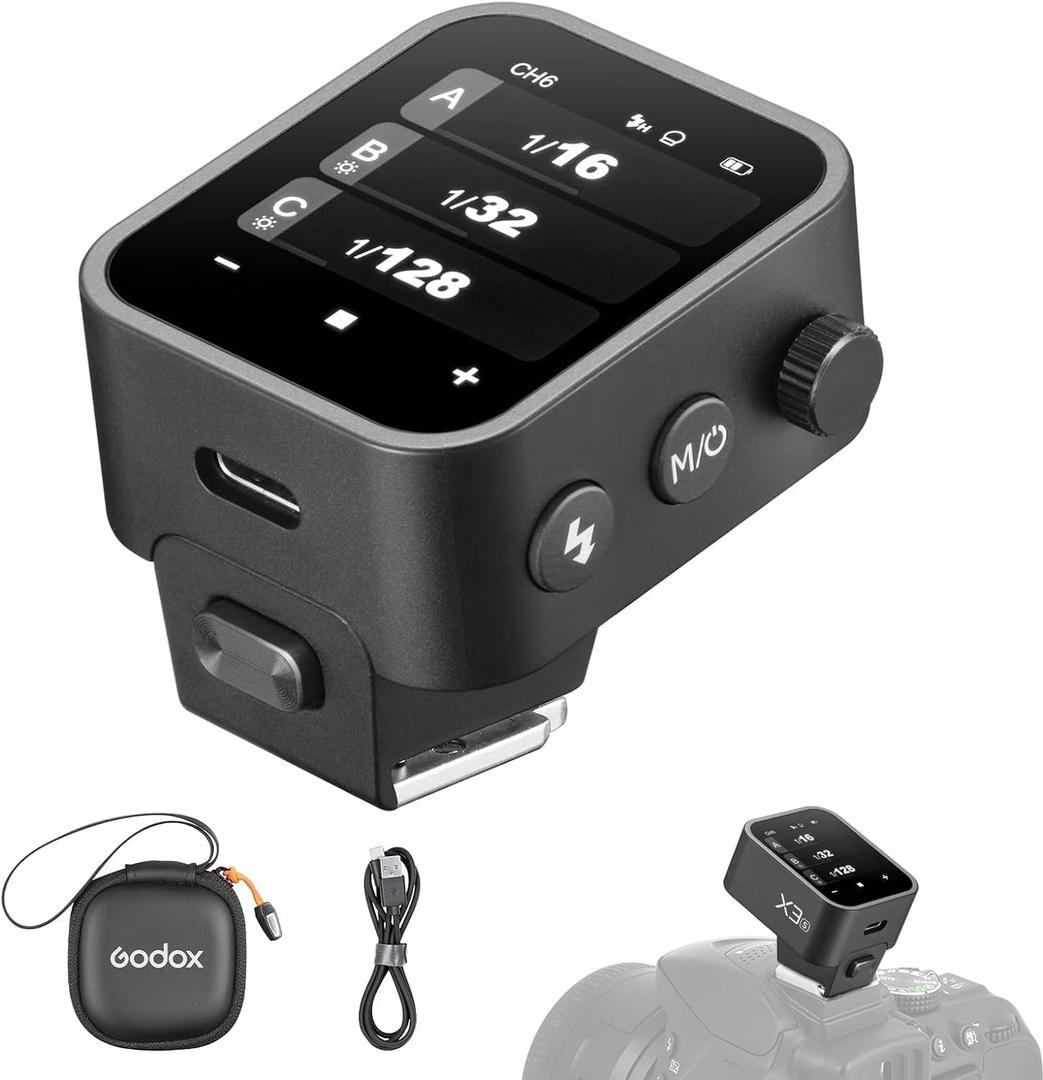 Godox X3-S Touchscreen TTL Wireless Flash Trigger for Sony Camera, 1/8000s HSS TTL TCM Function, Built-in Battery USB-C Charge Flash Transmitter Compatible with Sony A7IV A7C A7M3 A7R A7RIII