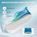 OrthoComfoot Men's Orthopedic Diabetic Wide Running Shoes: Comfortable Arch Support Sneakers for Plantar Fasciitis, Foot & Heel Pain Relief - Casual Work Walking Shoes (K3-azure Blue)