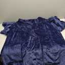 Ross Michaels Mens Robe Shawl Collar Wrap Style - Mid Length Plush Fleece Bathrobe (Midnight Blue, 2X-Large/3X-Large)