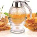 Honey Dispenser,Honey Dispenser No Drip,ABS Honey Pot with Stand, Maple Syrup Honey Container, No Drip Syrup and Sugar Jar Pot with High Capacity Pourer Dispenser