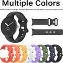 2 x Miimall Compatible for Google Pixel Watch 2 Band Silicone, Google Pixel Watch Band, Flexible Quick Fit Strap Breathable Lightweight Replacement Band Strap for Pixel Watch2/1(Black-Large)