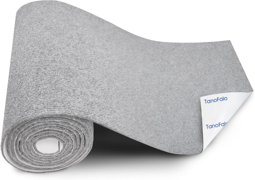 Cat Scratching Mat, 100"x16" Self-Adhesive Carpet Mat Trimmable Replacement for Cat Tree, Cat Wall Shelves, Cat Scratching Post, TanoFalo DIY Couch Furniture Protector (Light Gray)