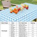 Smiry Rectangle Table Cloth, Waterproof Vinyl Tablecloth with Flannel Backing, Wipeable Buffalo Plaid Table Cover for Picnic, Indoor and Outdoor (Baby Blue & White, 60"x102")