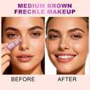 W3W Freckles Stamp Pen Long-Lasting Waterproof Freckle Pen, Quick Dry 5-Point Fake Freckles Tool for Natural Faux Freckles Makeup (#02 Medium)