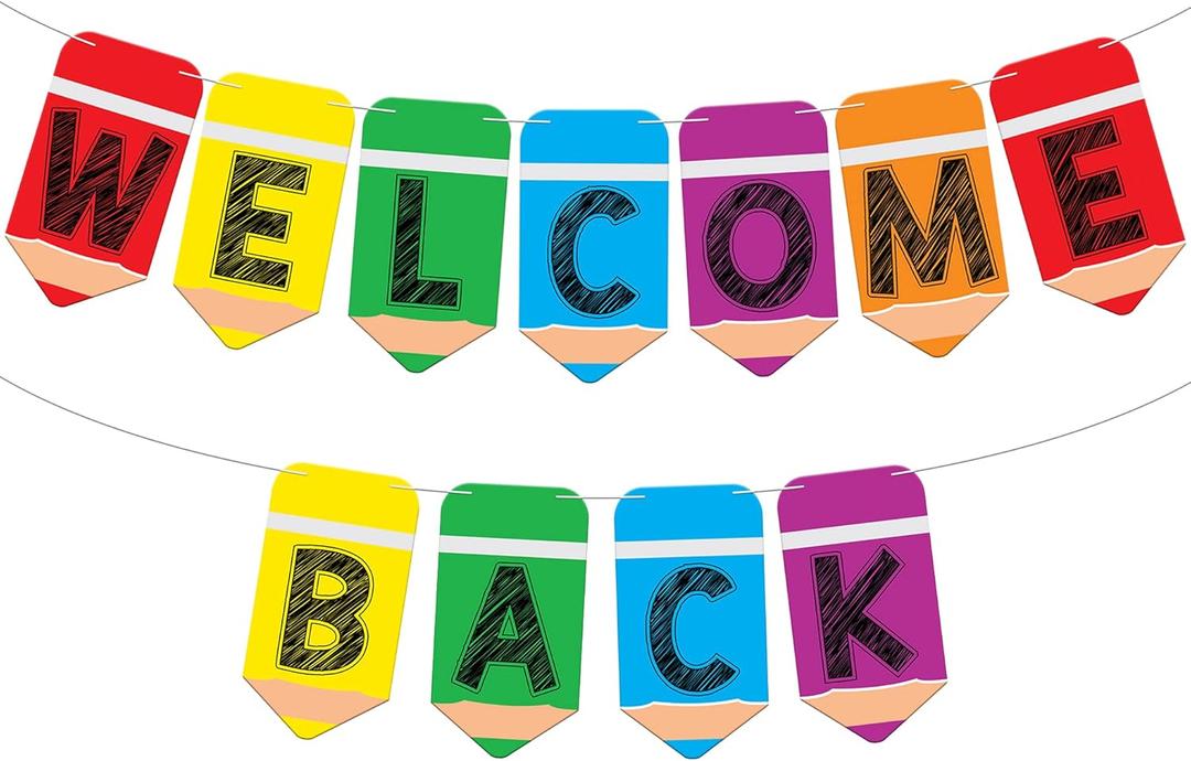 KatchOn, Welcome Back Banner for Classroom Decorations - Large, 10 Feet, No DIY | Back to School Backdrop for First Day of School Decorations | Back to School Decorations | Classroom Decor (Multicolor)