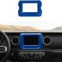 RT-TCZ for Jeep JL Center Console Radio Display Panel Trim Cover for Jeep Wrangler JL JLU Gladiator JT 2018-2023 Blue Interior Accessories 7 inch