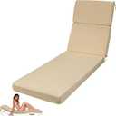 1 Pcs Indoor Outdoor Chaise Lounge Cushions Sponge Bench Outdoor Furniture Chaise Cushions Patio Chair Furniture Replacement (Beige)