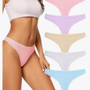 voenxe Seamless Women Underwear Thongs,No Show Ladies Thong,No Line Workout Breathable Comfortable Panties,Soft Undies,5-Pack L