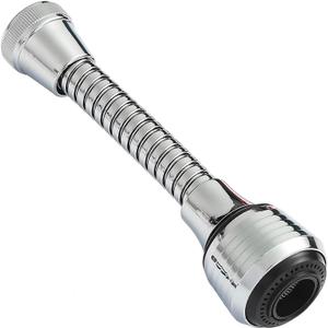 Flexible Faucet Sprayer Attachment 360  Kitchen Sink Aerator Extender ABS Polished Chrome for Cold Hot Water (Silver (5.5in)