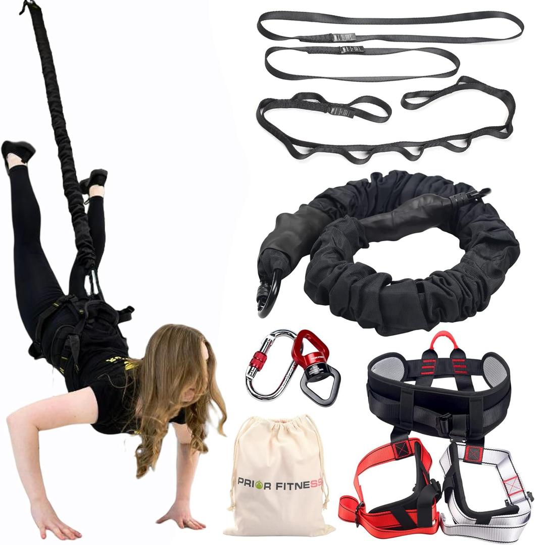 PRIOR FITNESS Bungee Fitness Set Yoga Bungee Cord Rope Resistance Air Dance Rope Exercise Fitness Home Gym Professional Training Equipment (XL(176-198 pounds))