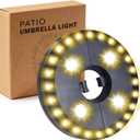 OYOCO Warm White Patio Umbrella Light 3 Brightness Modes Cordless 28 LED Lights at 200 lumens 4 x AA Battery Operated,Umbrella Pole Light for Patio Umbrellas,Camping Tents