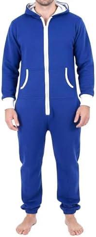 Juicy Trendz Unisex Hooded Onesies Jumpsuit – Non Footed Adult One-Piece Pajamas for Men & Women, Cozy Nightwear & Loungewear, Size XX-Large