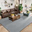 Amearea Modern Area Rugs for Bedroom Living Room, 4x6 Feet Grey Thickened Memory Foam Rug, Fluffy Indoor Washable Rugs Non Slip Minimalist Carpet for Kids Boys Girls Dorm Nursery Room Decor