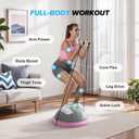 MERACH Balance Ball Trainer, 18 Inch Half Exercise Ball with Resistance Bands and Foot Pump, Half Yoga Ball for Core Strength Training, 450lb Capacity, 18.11 inches