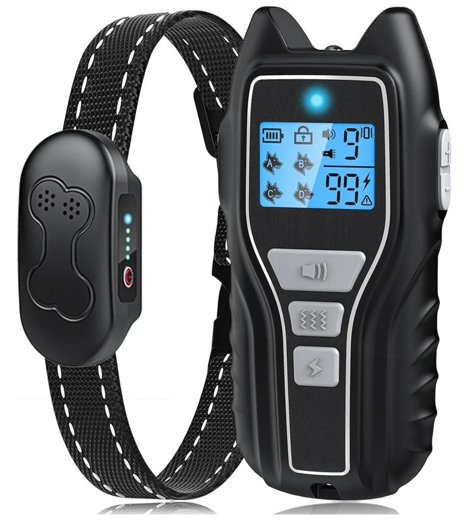 Dog Shock Collar with Remote Control - Rechargeable Dog Training Collar, IPX7 Waterproof E Collar for Dogs with 4 Safe Modes Flashlight Beep Vibration Shock Ideal for All Dog Sizes (8-150lbs)